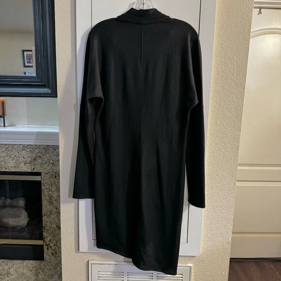 Helmut Lang FLAWED Dolman Sonar Wool Cowl Neck LS Asymmetrical Dress Black Large - Picture 5 of 12